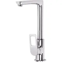 Sonstiges Waschtischarmatur Hohe, Einhebelmischer Für Aufsatzwaschbecken, Messing, Chrom, Schwenkbarer Auslauf 20,5 cm, Keramikkartusche 35 mm, 29,5 cm Hö