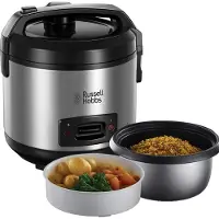 Russell Hobbs Reiskocher 1,2l Dampfgaraufsatz Warmhaltefunktion Edelstahl schwarz