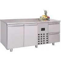 CombiSteel Gastro Edelstahl Kühltisch Kühltheke -2/+8°C 2 Türen 2 Schubladen 2x1/1GN