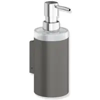 Hewi System 900 Seifenspender 900.06.00060SC Edelstahl pulverbeschichtet dunkelgrau perlglimmer tiefmatt, mit Halter