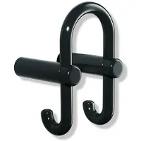 Hewi 801 Garderoben-Doppelhaken 801.90.03090 tiefschwarz, Haken nach hinten
