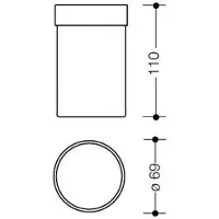 Hewi System 800 Becher 800.04B01092 d= 69mm, 110mm hoch, matt, anthrazitgrau