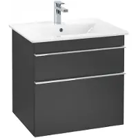 Villeroy & Boch V&B Waschtischunterschrank VENTICELLO 603x590x502mm Gri chr Black Matt Lacquer