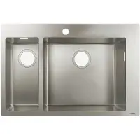 Hansgrohe Einbauspüle S711-F655 180/450 735x480mm, 1 Haupt-/1 Zu.B, HL geb., ES