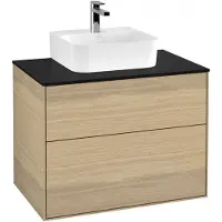Villeroy & Boch Villeroy und Boch Finion Waschtischunterschrank F08200, 800x603x501mm, Abdeckplatte Black Matt