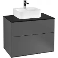Villeroy & Boch V&B Waschtischunterschrank FINION 800x603x501mm Abdpl Glas bl ma anthr. ma