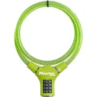 Master Lock Kabelschloss 8229 Grün 12 mm x 900 mm - flexibler Diebstahlschutz....