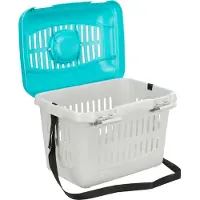 Trixie Transportbox Capri - B 44 x T 33 x H 32 cm (hellgrau/türkis)