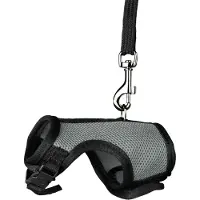 Trixie Soft Harness With Leash Schwarz