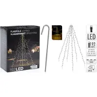 OEM ECD Germany LED Lichterkette mit 192 LEDs Warmweiß 6 Stränge A 32 LED inkl. 6 Heringen und 6 Kabelbindern Schwarz IP44 Fahnenstangen Außenbeleuchtung