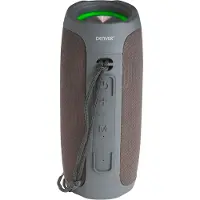 Denver Bluetooth-Lautsprecher mit LED-Beleuchtung - Musikbox mit wiederaufladbarem Akku - TWS-Paarung - AUX - BTV220 - Grau