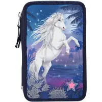 Miss Melody - Triple Pencil Case LED - Glitter Ocean (410530)