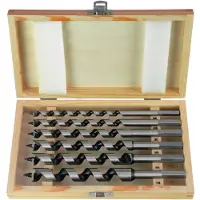Projahn Schlangenbohrer-Set, CV-Stahl, 6-teilig, 6-kant Schaft, Ø 10-12-14-16-18-20 mm, Länge 230 mm, in Holzkassette