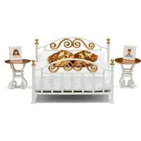 Lundby Puppenhausmöbel Småland Messingbett
