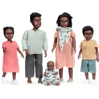 Lundby Puppen für Puppenhaus dunkelhäutige Puppenfamilie Billie 1:18 3+