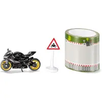 Siku Ducati Panigale Fertigmodell mit Straßen-Tape und Verkehrsschild