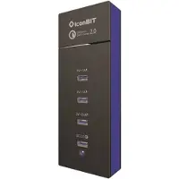 Zeitfracht Elektronik ICONBIT Universalladegerät mit 4 doppelseitigen USB Ports, Smart IC und Qualcomm Quick Charge 2.0 Technologie