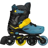 Nijdam Inline Skates Verstelbaar - Blacktop Game - Zwart/Blauw - 37-40