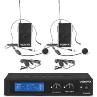 VONYX microfoon - Vonyx WM522B microfoonset met 2 headsets en bodypacks