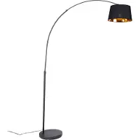 QAZQA Moderne Bogenlampe Schwarz mit Gold Arc Basic