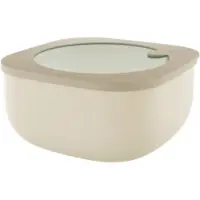Guzzini - Kitchen Active Design, STORE&MORE Dicht schließende Dosen für Kühlschrank/Gefrierschrank/Mikrowelle, Niedrig (S) - Lehm, 12,2 x 12,2 x h6,8