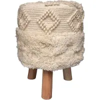 Decorationable | Hocker Seth naturel Wolle 35x47x35 cm | NADUVI
