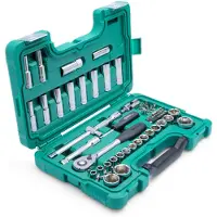 Sata 58-teiliger Steckschlüsselsatz 1/2 Zoll Antrieb 10-32 mm mit Schnellspanner-Ratsche
