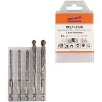Projahn Mehrzweckbohrer-Set MULTI-STAR, Hartmetallschneiden, 5-teilig, 6-kant-Schaft, Ø 4-5-6-8-10 mm