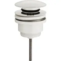 Hak Silfra IMPALA Waschbecken-Ablaufgarnitur 5/4", klick-klack, Rockstone-Stopfen, Weiß matt