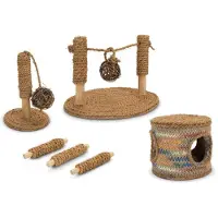 Karlie Kokosnussseil Brücke - Nagerspielzeug - Kokosnuss/Holz - Natur - 19x24x16,5 cm