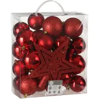 House of Seasons Weihnachtskugeln Unbreakable Red 8 cm (40 Stück)