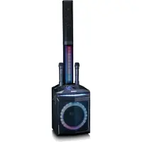 Lenco PA-220BK PA-Anlage mit Subwoofer 120 W Bluetooth UKW-Radio 2 Funkmikrofone