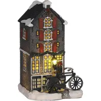 Luville Holländisches Grachtenhaus b/o l11xw9,5xh18,5 cm Weihnachtshaus (grijs)