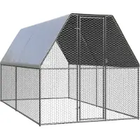 vidaXL Outdoor-Hühnerkäfig 2x4x2 m Verzinkter Stahl