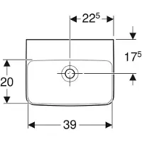 Geberit Renova Plan, Handwaschbecken, 45x34 cm, ohne Hahnloch, ohne Überlauf, 501627, 501.627.00.1, Farbe: Weiß