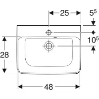 Geberit Handwaschbecken Renova Plan 50 cm weiß mit KeraTect Spezialglasur 501628008