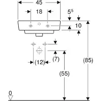Geberit Aufsatzwaschbecken Renova Plan 45 cm weiß 501718001