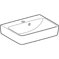 Geberit Renova Plan, Aufsatz-Handwaschbecken , 50x38 cm, 1 Hahnloch, mit Überlauf, 501719, 501.719.00.1
