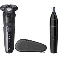 Philips SHAVER Series 5000 S5588/26 Elektrischer Nass- und Trockenrasierer, Rotationstrasierer, Schwarz, SteelPrecision blades, LED, SH71, 2 Jahr(e)