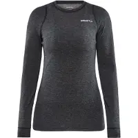 Craft Unterhemd Core Wool Merino LS Tee Black Melange Damen-XXL
