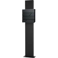 ML-Design ECD Germany Standbriefkasten Anthrazit Edelstahl 170 cm freistehend, mit Zeitungsfach, Postkasten Anthrazit 37x37 cm, pulverbeschichtet