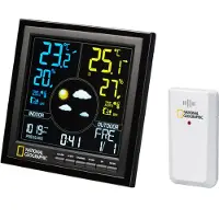 National Geographic VA Wetterstation Funk mit Außensensor, Farbdisplay
