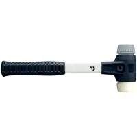 HALDER SIMPLEX Schonhammer Ø 50 mm TPE-mid grau / Nylon mit verstärktem Tempergussgehäuse und Fiberglasstiel