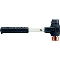 HALDER SIMPLEX Schonhammer Ø 40 mm Gummi schwarz / Kupfer mit verstärktem Tempergussgehäuse und Fiberglasstiel