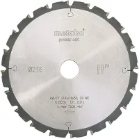 Metabo Power Cut Sägeblatt für Holz 216x30x2mm 20T Sägeblatt