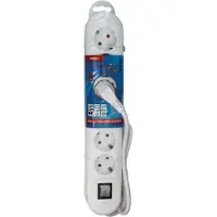 Scanpart 2482522621, 1,5 m, Drinnen, Gerade, Weiß, 6 AC-Ausgänge, 250 V