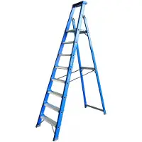 Asc Premium- Stufenstehleiter BT-8 einseitig 8 Stufen mit 4,01m Arbeitshöhe