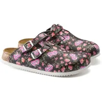 Birkenstock Kay SL Pantolette Blooming Roses Black schmale Weite Gr. 38