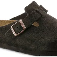 Birkenstock Hausschuh Boston Soft Footbed Mocca Suede Regular Unisex-Schuhgröße 40