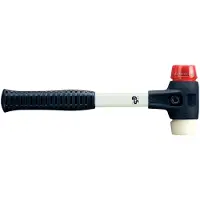 HALDER SIMPLEX Schonhammer Ø 40 mm Plastik rot / Nylon mit verstärktem Tempergussgehäuse und Fiberglasstiel